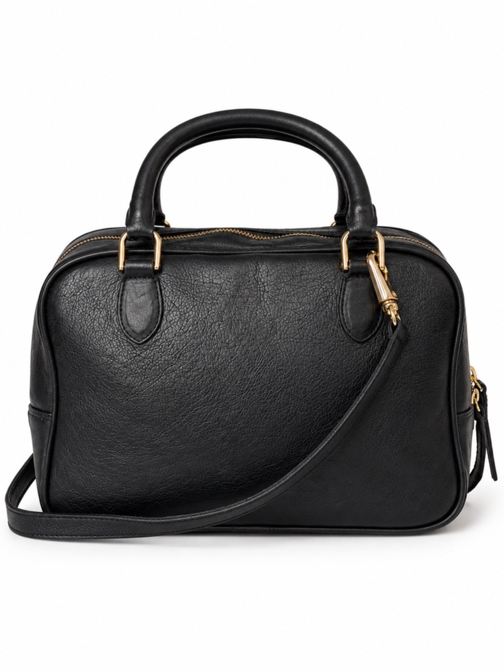 Clare V Black Leather Satchel with Gold Hardware - Picture 11 of 12